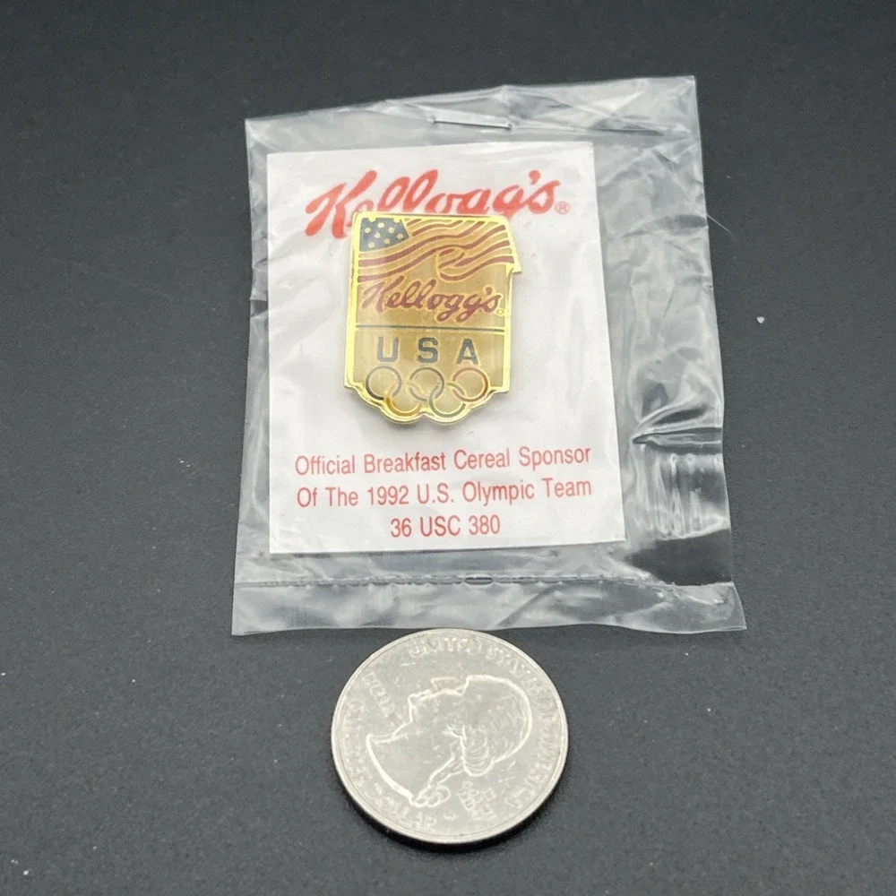 Vintage Olympic Games 1992 Barcelona‎ Kellogg's Cereal Team USA Lapel Hat Pin